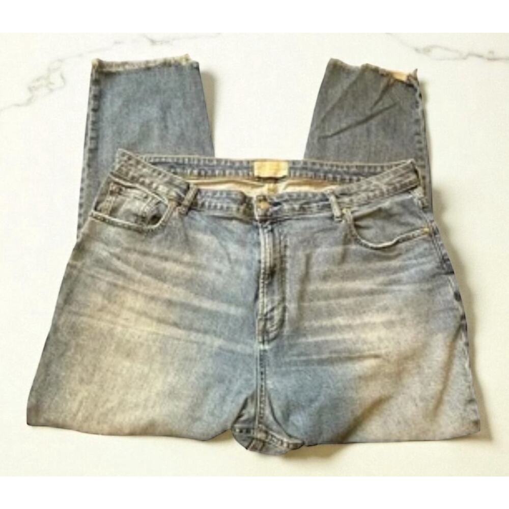 Everlane Jeans Straight Curvy Fit Blue Denim Raw Hem Women’s 35 Plus Size 20